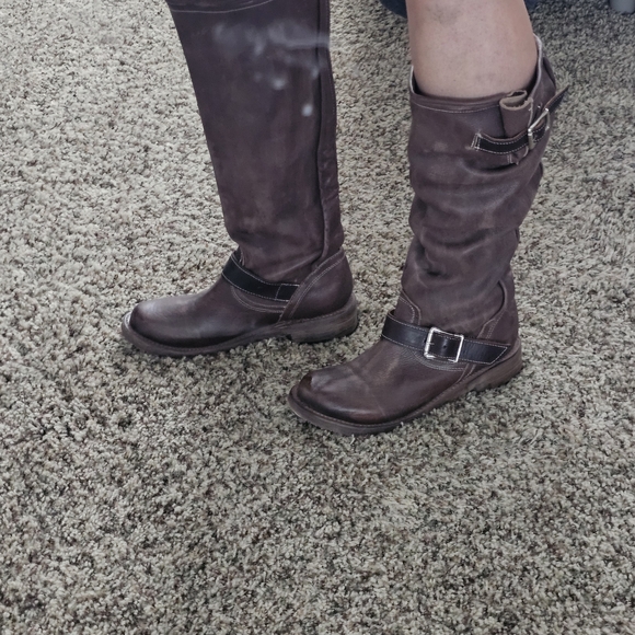 Freebird by Steven Distressed Brown Moto Boots Contra - Picture 6 of 6